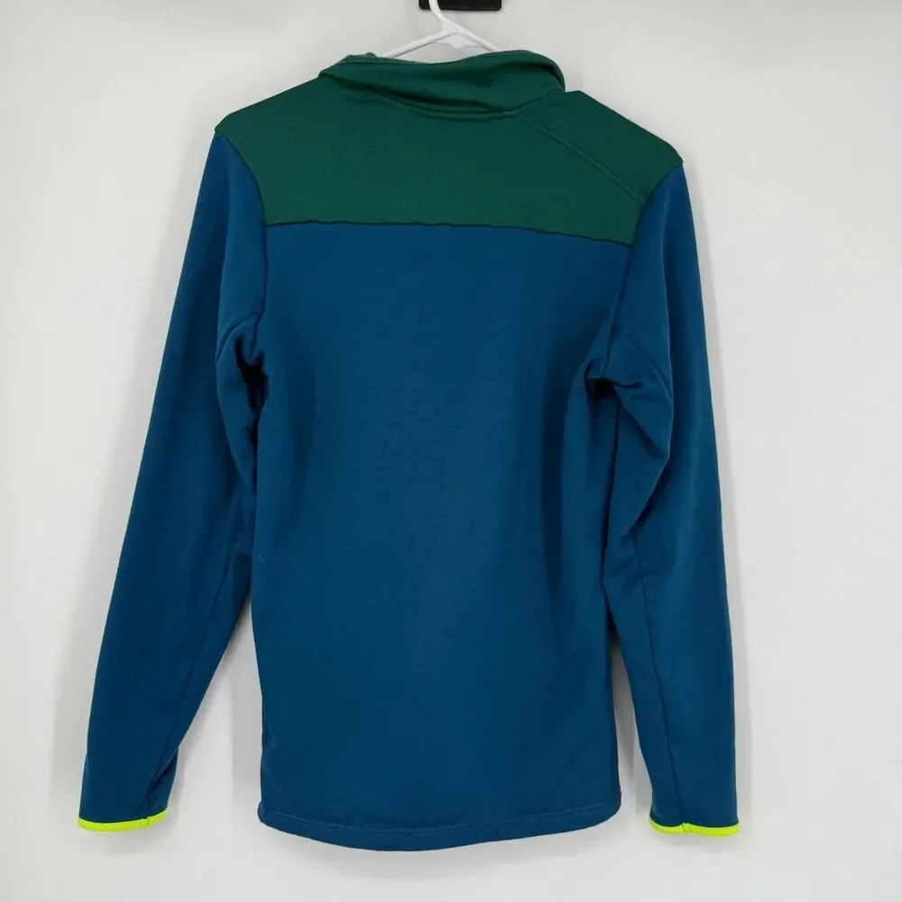 Ortovox Fleece Light Neck Zipper Jacket Outdoor Ski Hike Wool Blue Men Size S